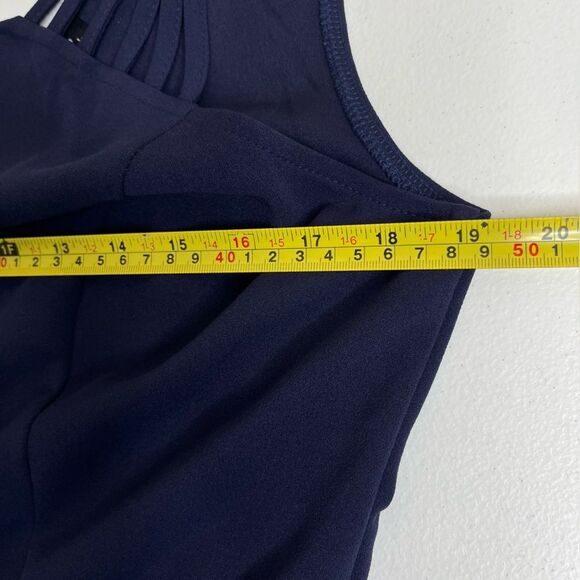 New PrettyGarden Navy Blue Sleeveless Bodycon Formal Midi Dress Women Size Large - Picture 11 of 14